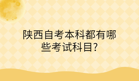 陕西自考本科考试科目